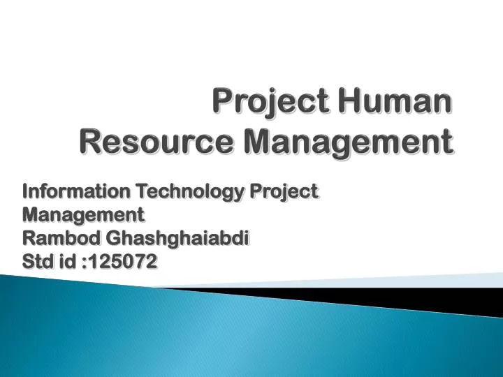 project human resource management