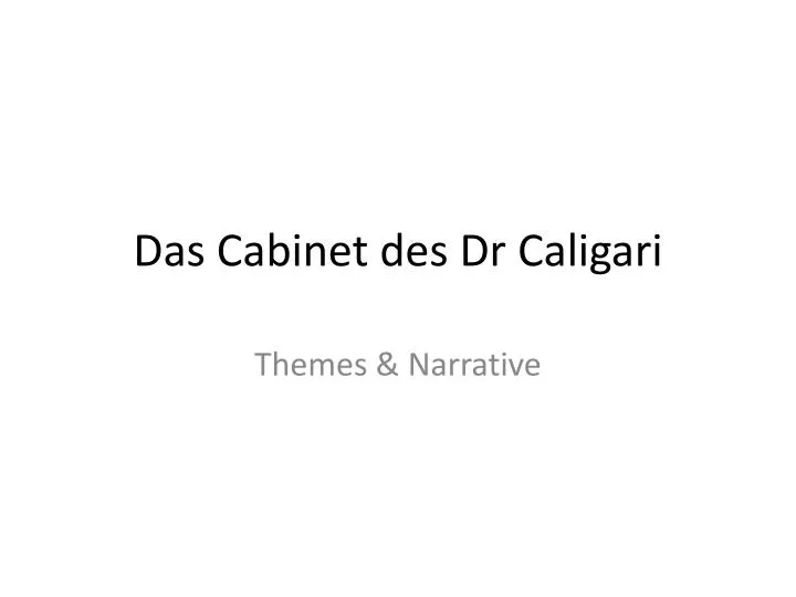 das cabinet des dr caligari