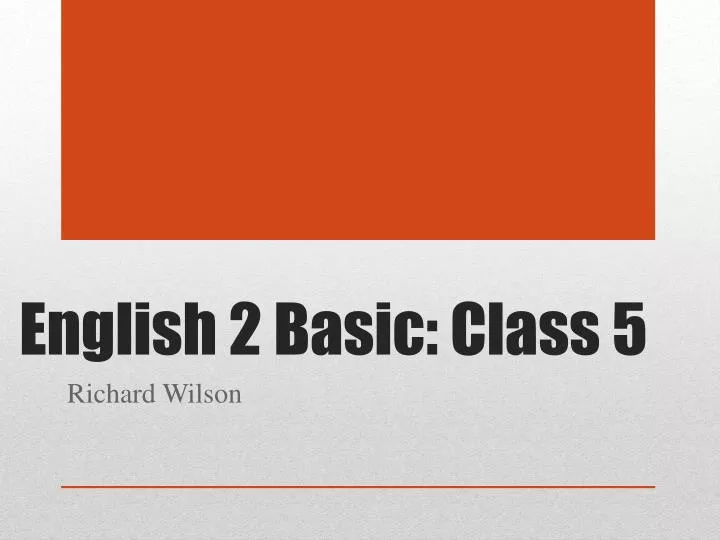 english 2 basic class 5