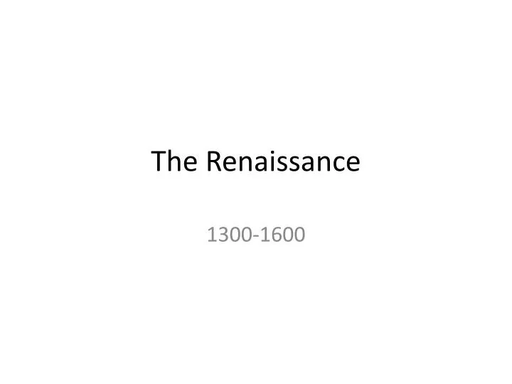 the renaissance