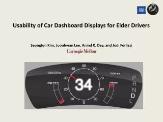 Usability of Car Dashboard Displays for Elder Drivers