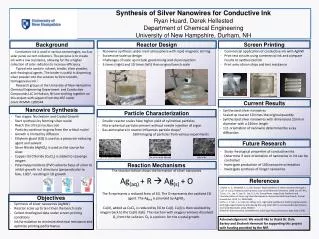 Synthesis of Silver Nanowires for Conductive Ink Ryan Huard, Derek Hellested