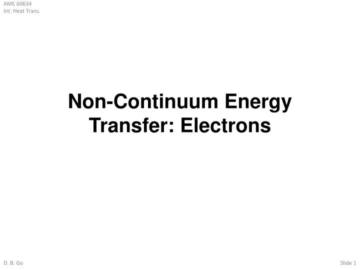 non continuum energy transfer electrons