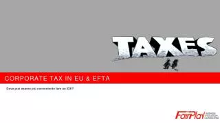 Corporate tax in eu &amp; efta