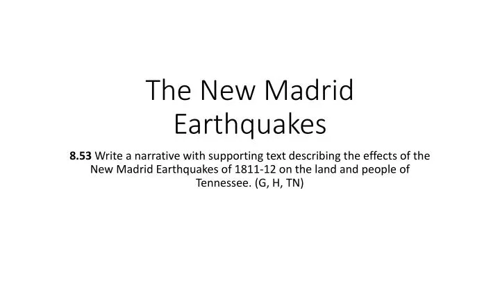 the new madrid earthquakes