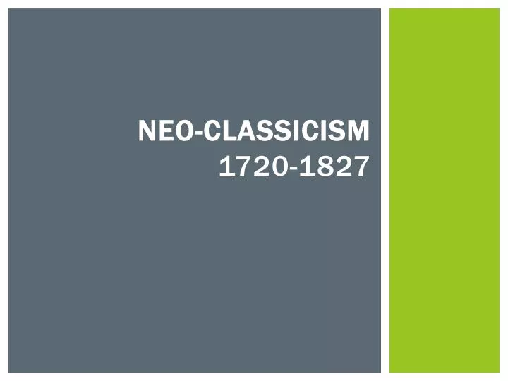 neo classicism 1720 1827