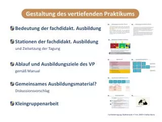 gestaltung des vertiefenden praktikums