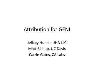 Attribution for GENI