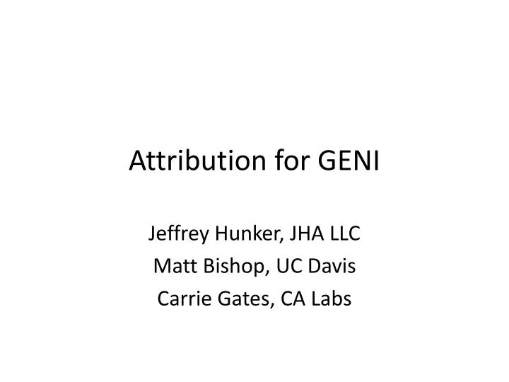 attribution for geni