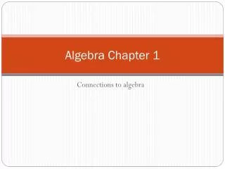 Algebra Chapter 1