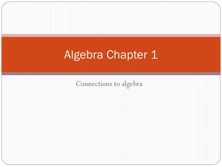 algebra chapter 1