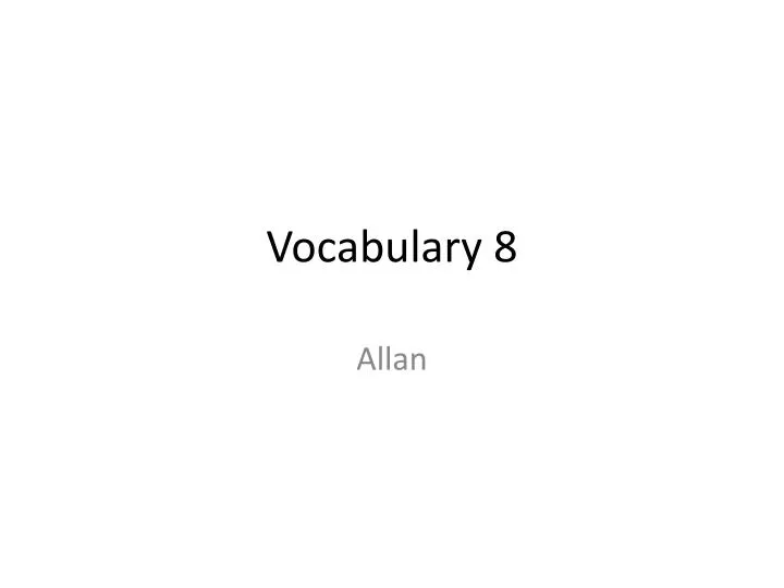 vocabulary 8