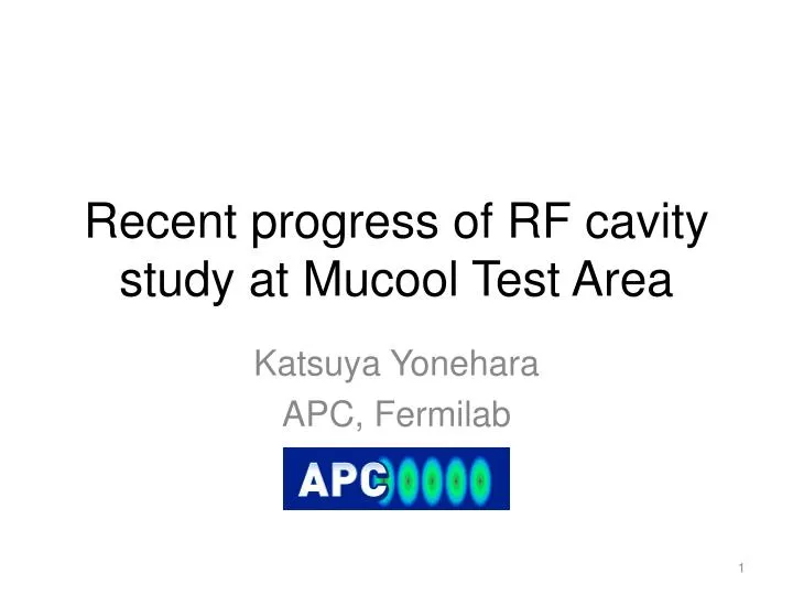 recent progress of rf cavity study at mucool test area