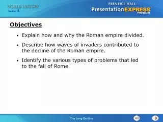 Explain how and why the Roman empire divided.