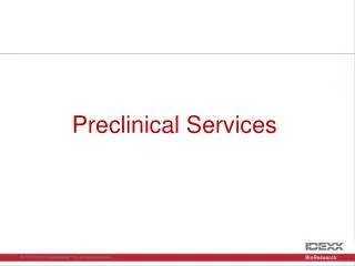 Preclinical Services