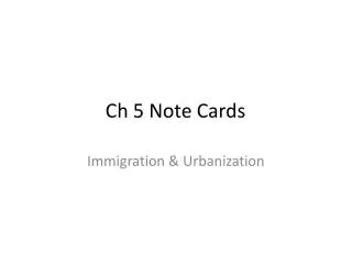 Ch 5 Note Cards