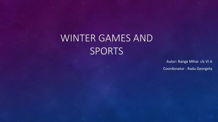 winter games and sports