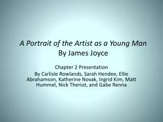A Portrait of the Artist as a Young Man By James Joyce