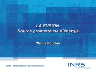 la fusion source prometteuse d nergie