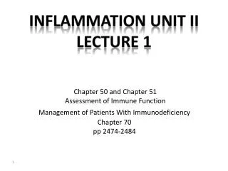 Inflammation Unit II Lecture 1