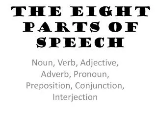 The Eight Parts of Speech