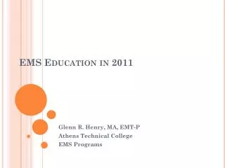 EMS Education in 2011