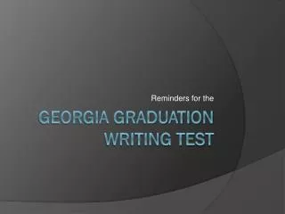 Georgia Graduation Writing Test