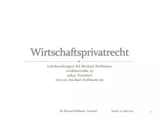 wirtschaftsprivatrecht