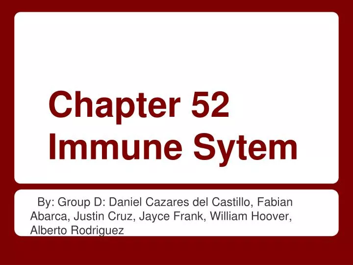 chapter 52 immune sytem