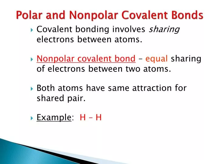 polar and nonpolar covalent bonds