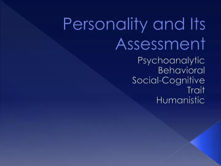 personality and its assessment