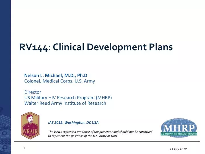 rv144 clinical development plans