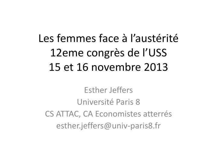 les femmes face l aust rit 12eme congr s de l uss 15 et 16 novembre 2013