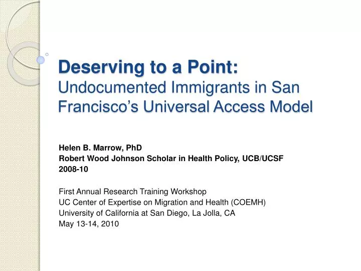 deserving to a point undocumented immigrants in san francisco s universal access model