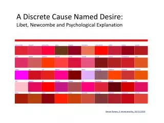 A Discrete Cause Named Desire: Libet , Newcombe and Psychological Explanation