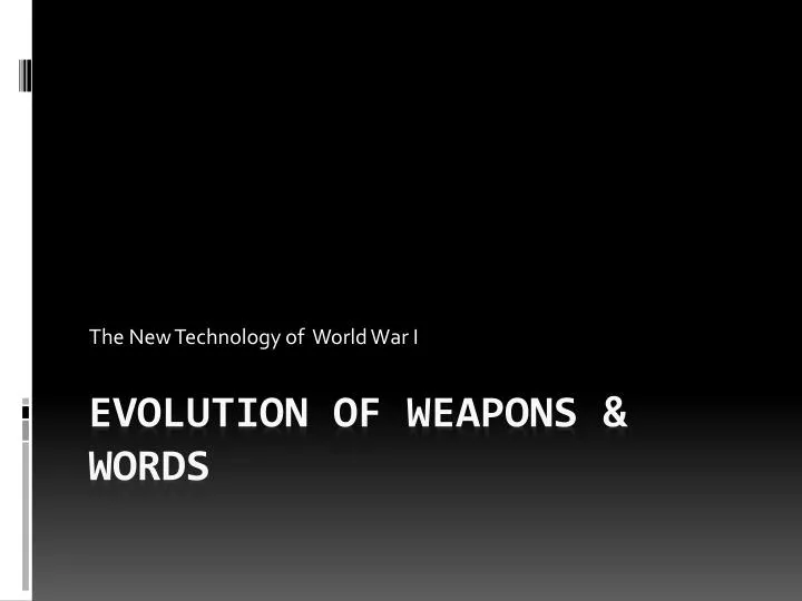 the new technology of world war i