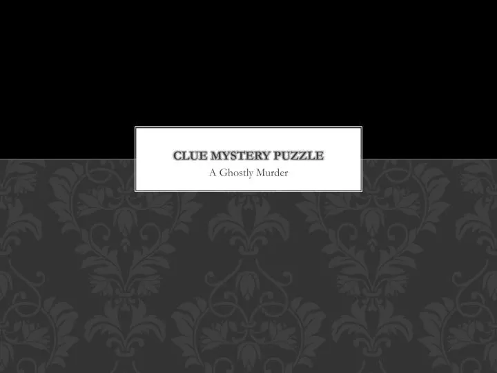 clue mystery puzzle
