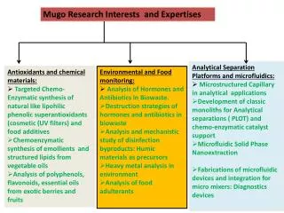 Mugo Research Interests and Expertises
