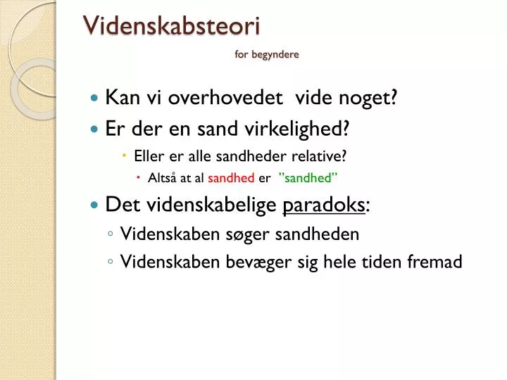 videnskabsteori for begyndere