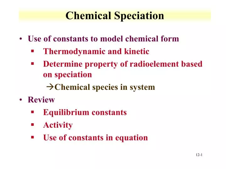 chemical speciation