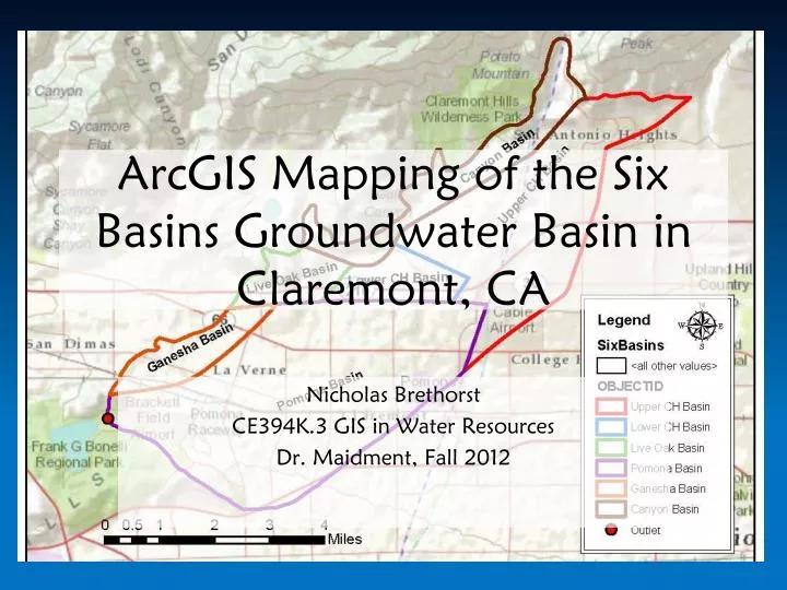 arcgis mapping of the six basins groundwater basin in claremont ca