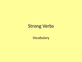 Strong Verbs