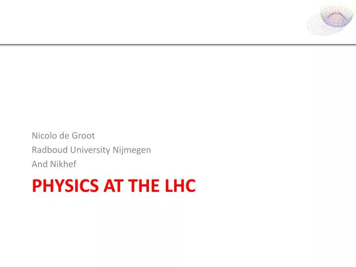 physics at the lhc