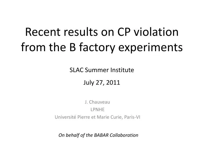 recent results on cp violation from the b factory experiments