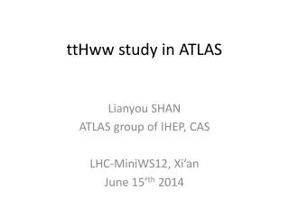 ttHww study in ATLAS