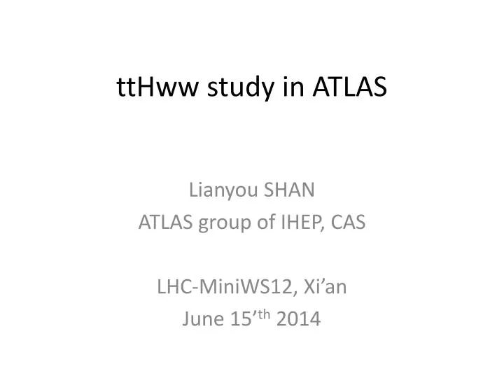 tthww study in atlas