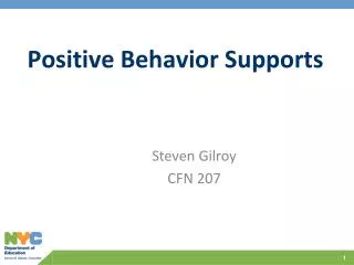 Positive Behavior Supports