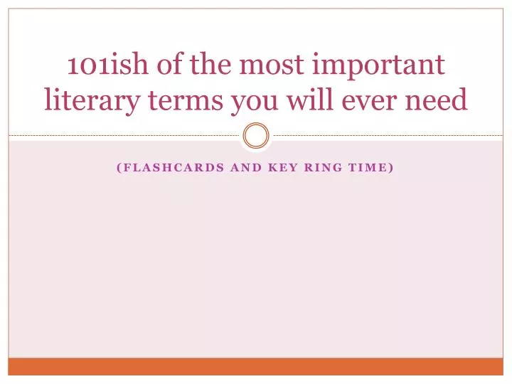 101ish of the most important literary terms you will ever need