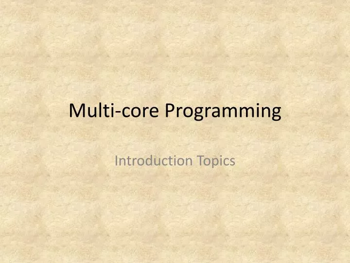 multi core programming