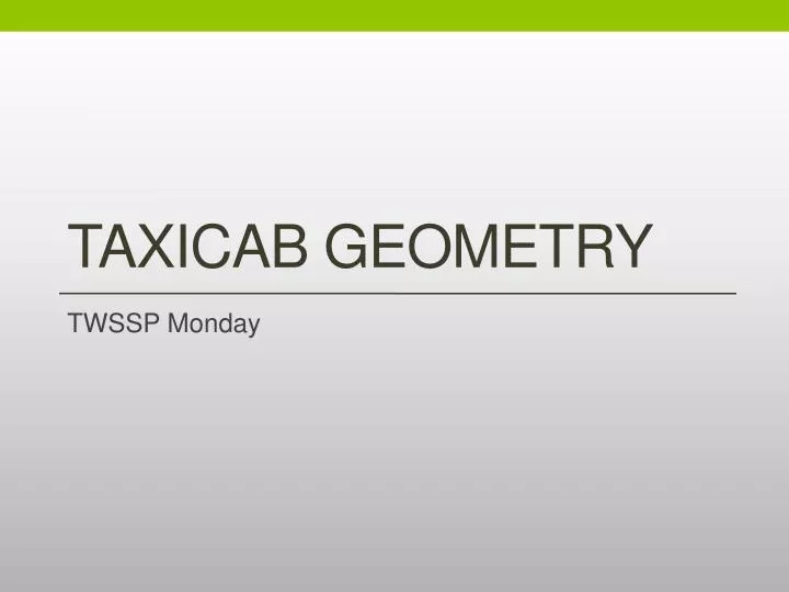 taxicab geometry